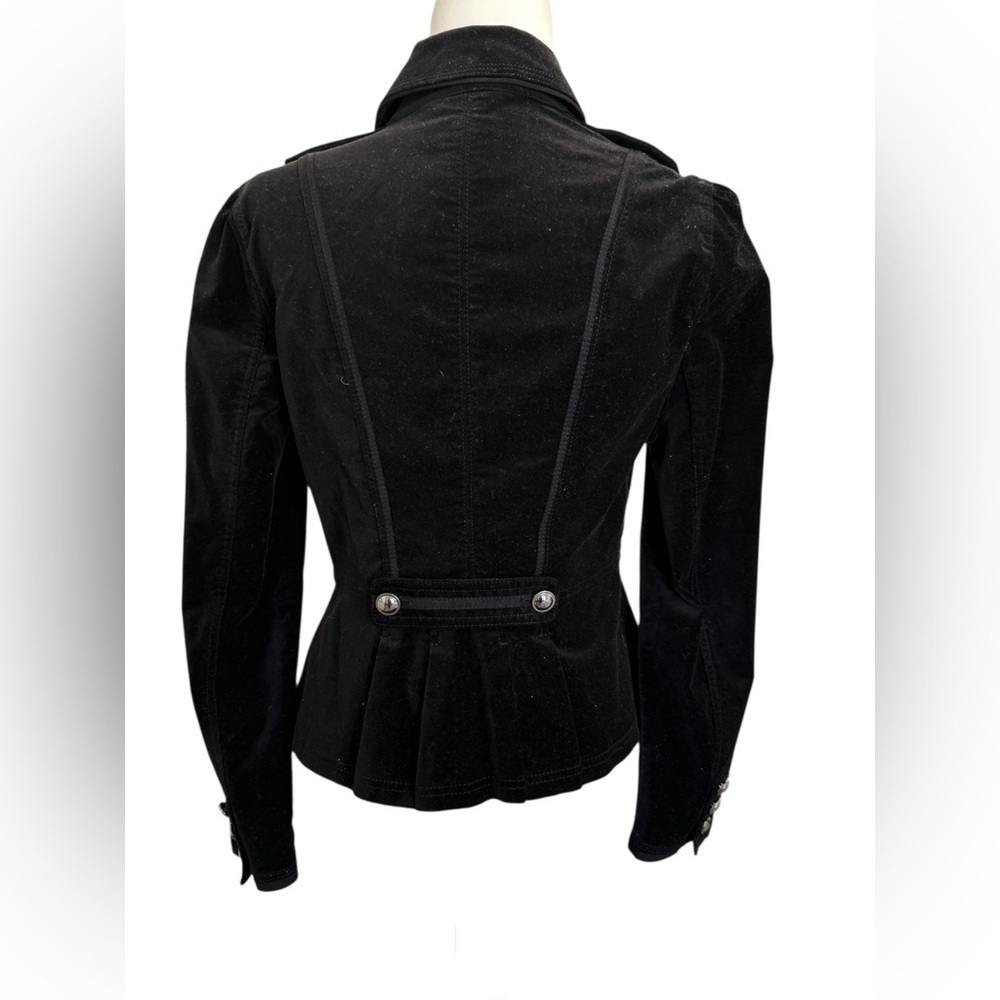 White House Black Market Black Velvet Blazer Jacket W’s 6 Fitted Button Front - Picture 3 of 10